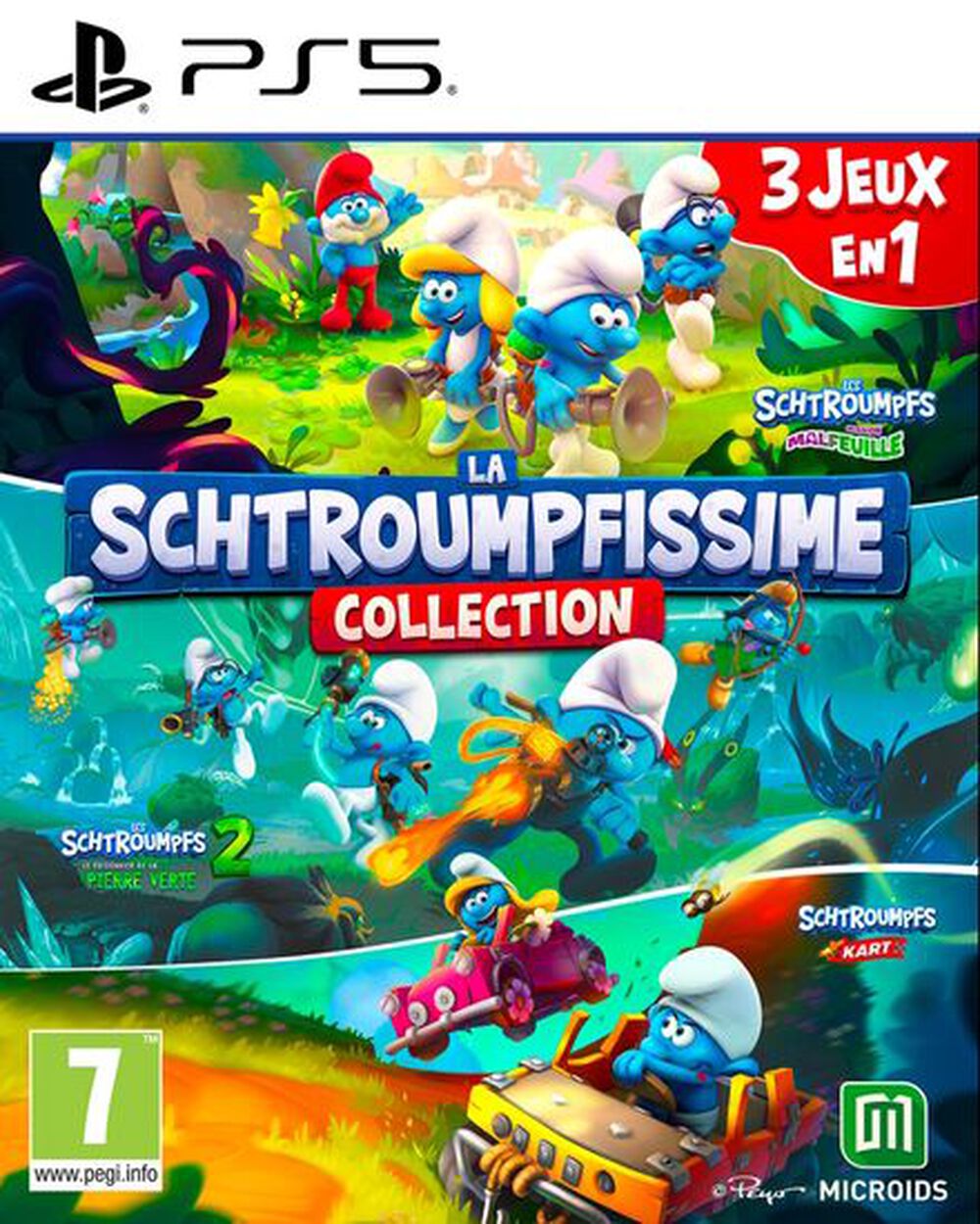 Pochette avant du jeu La Schtroumpfissime Collection (3 Jeux En 1) PS5