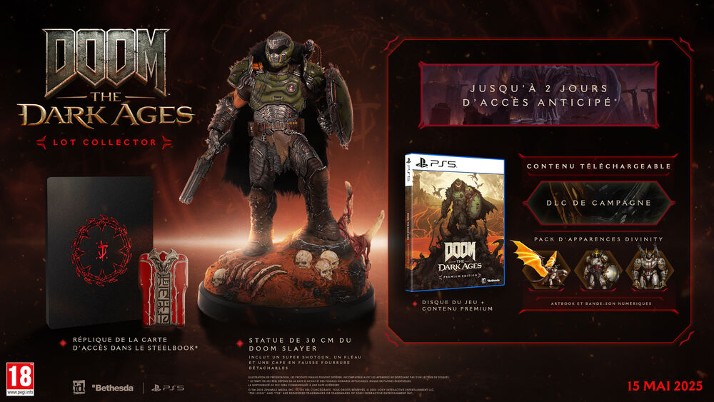 Pochette avant du jeu Doom The Dark Ages Collector Edition (exclusivité Micromania) PS5