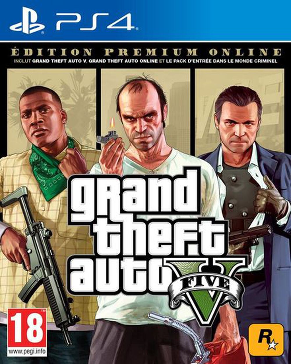 Pochette avant du jeu Grand Theft Auto V Edition Premium Online PS4