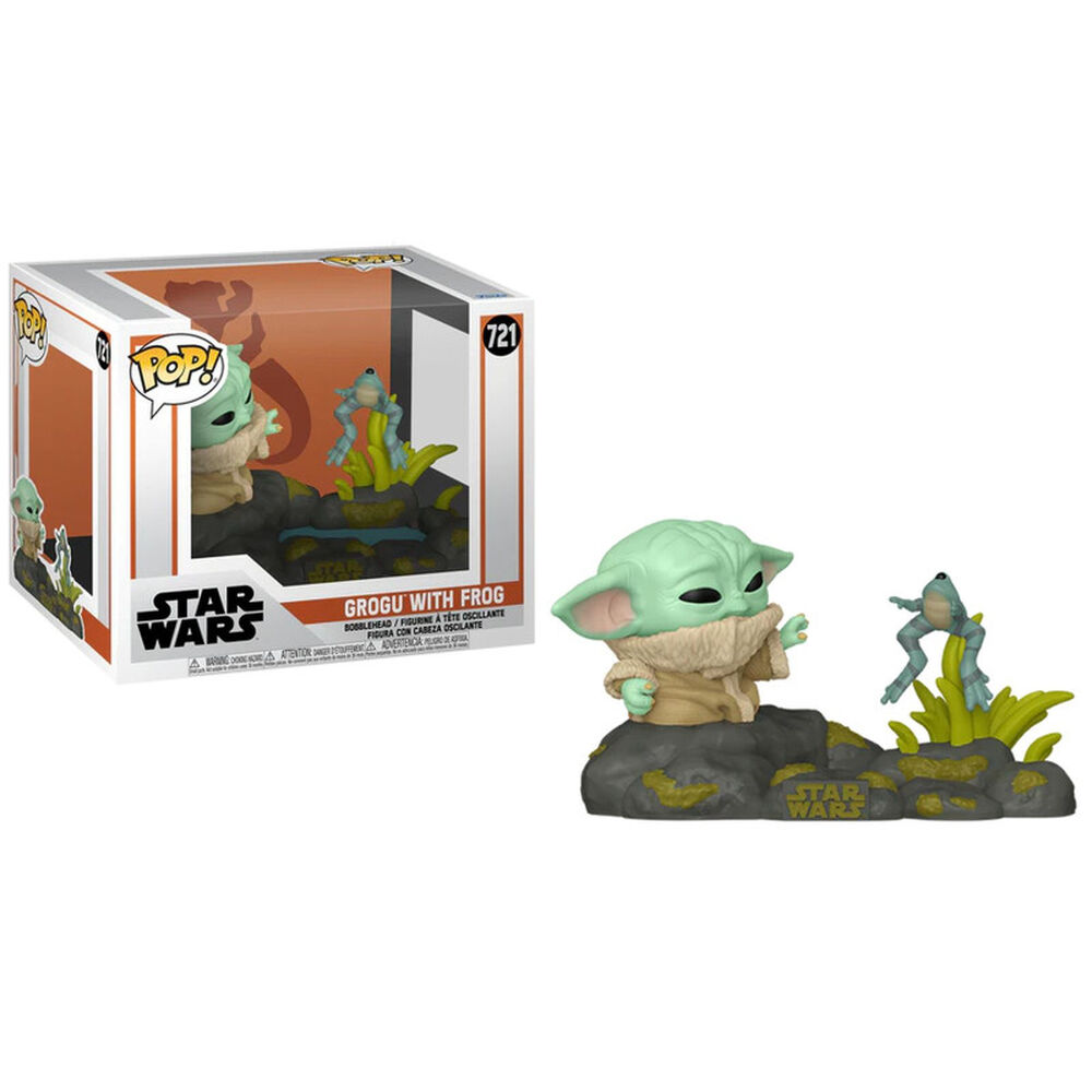 Figurine Funko Pop! Deluxe - Star Wars - The Mandalorian Din Grogu W/frog