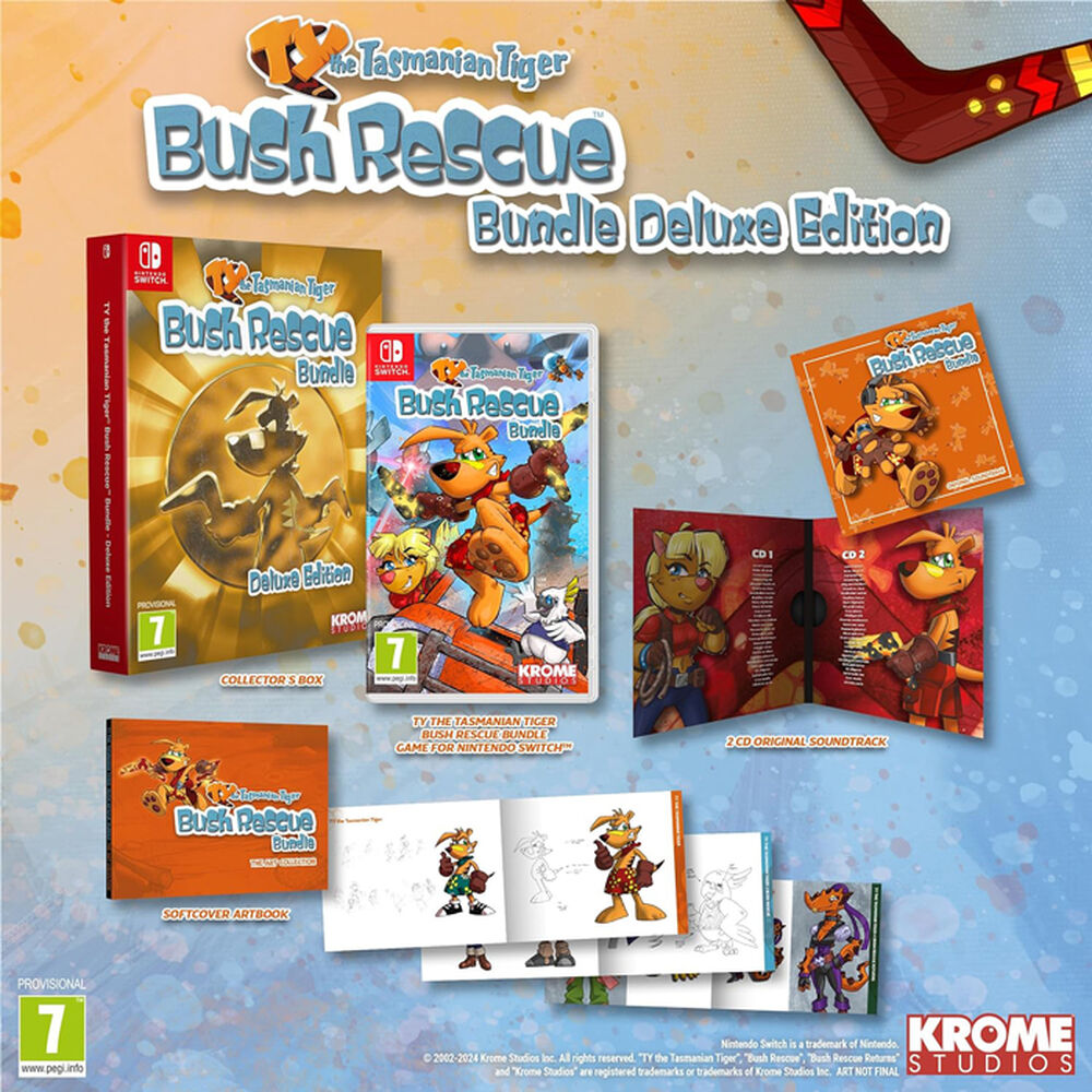 Pochette avant du jeu Ty The Tasmanian Tiger Bush Rescue Bundle Deluxe Edition Nintendo Switch