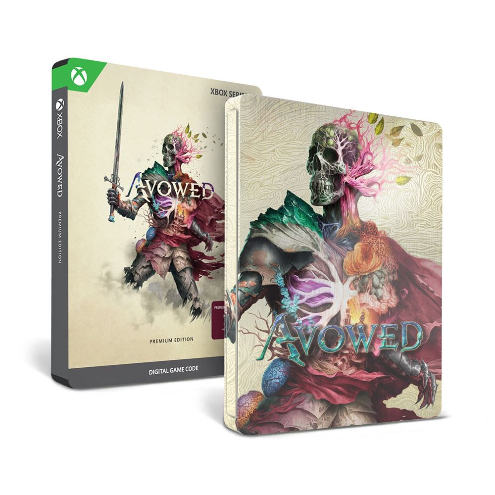 Pochette avant du jeu Avowed Premium Edition Steelbook Code in a box Xbox Series XS
