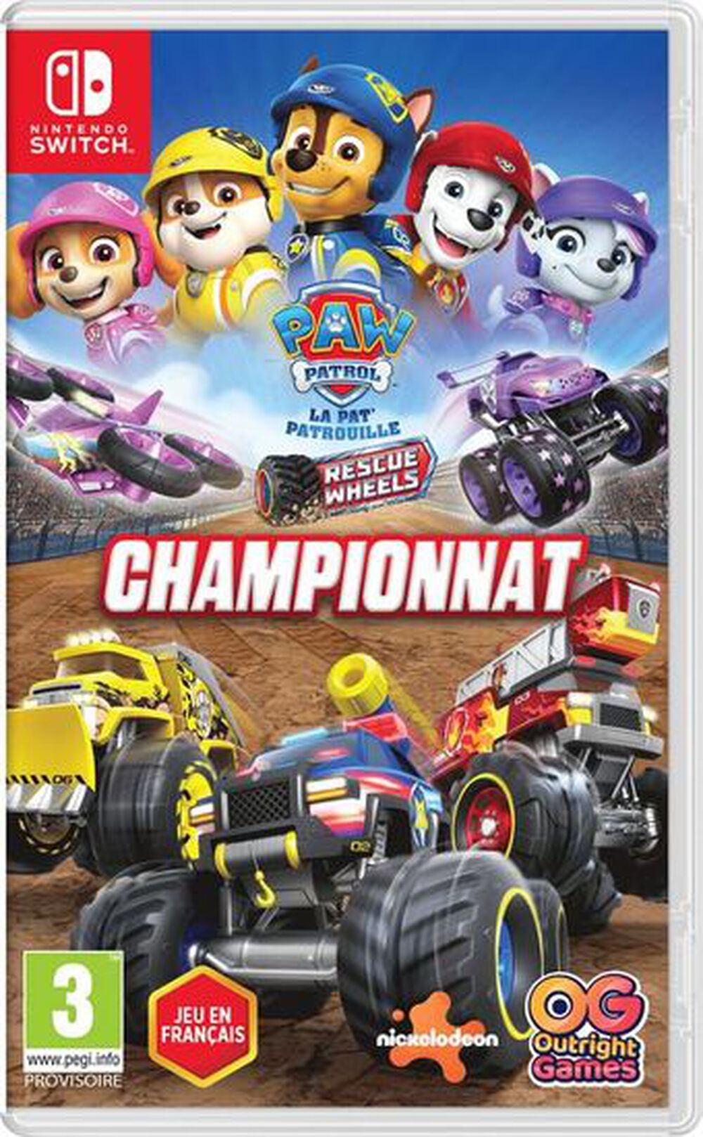 Pochette avant du jeu Paw Patrol La Pat'patrouille Rescue Wheels Championnat SWITCH