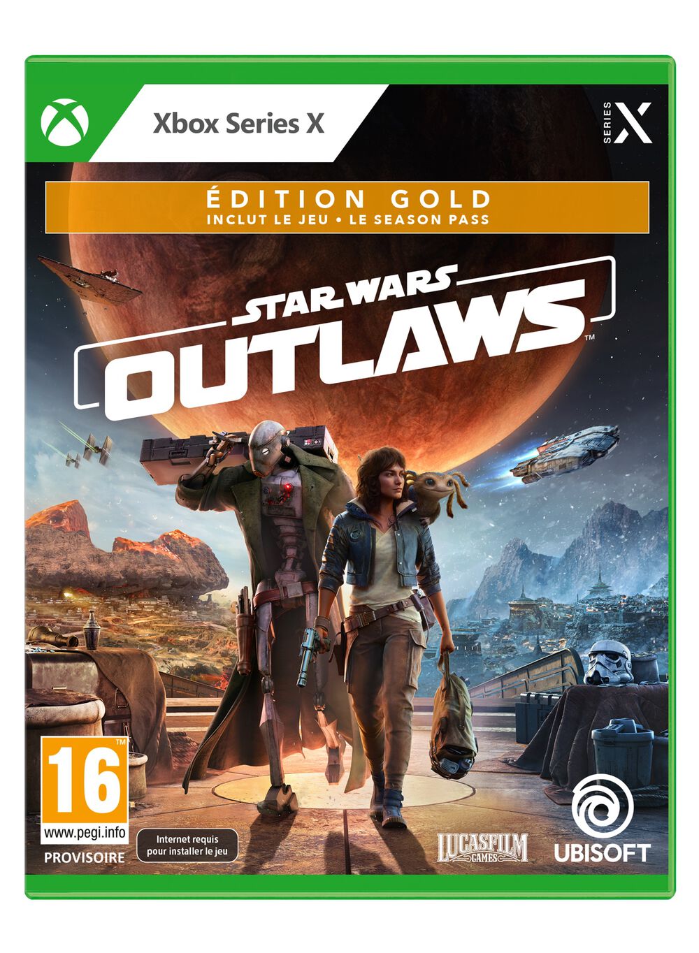 Pochette avant du jeu Star Wars Outlaws Edition Gold Xbox Series X