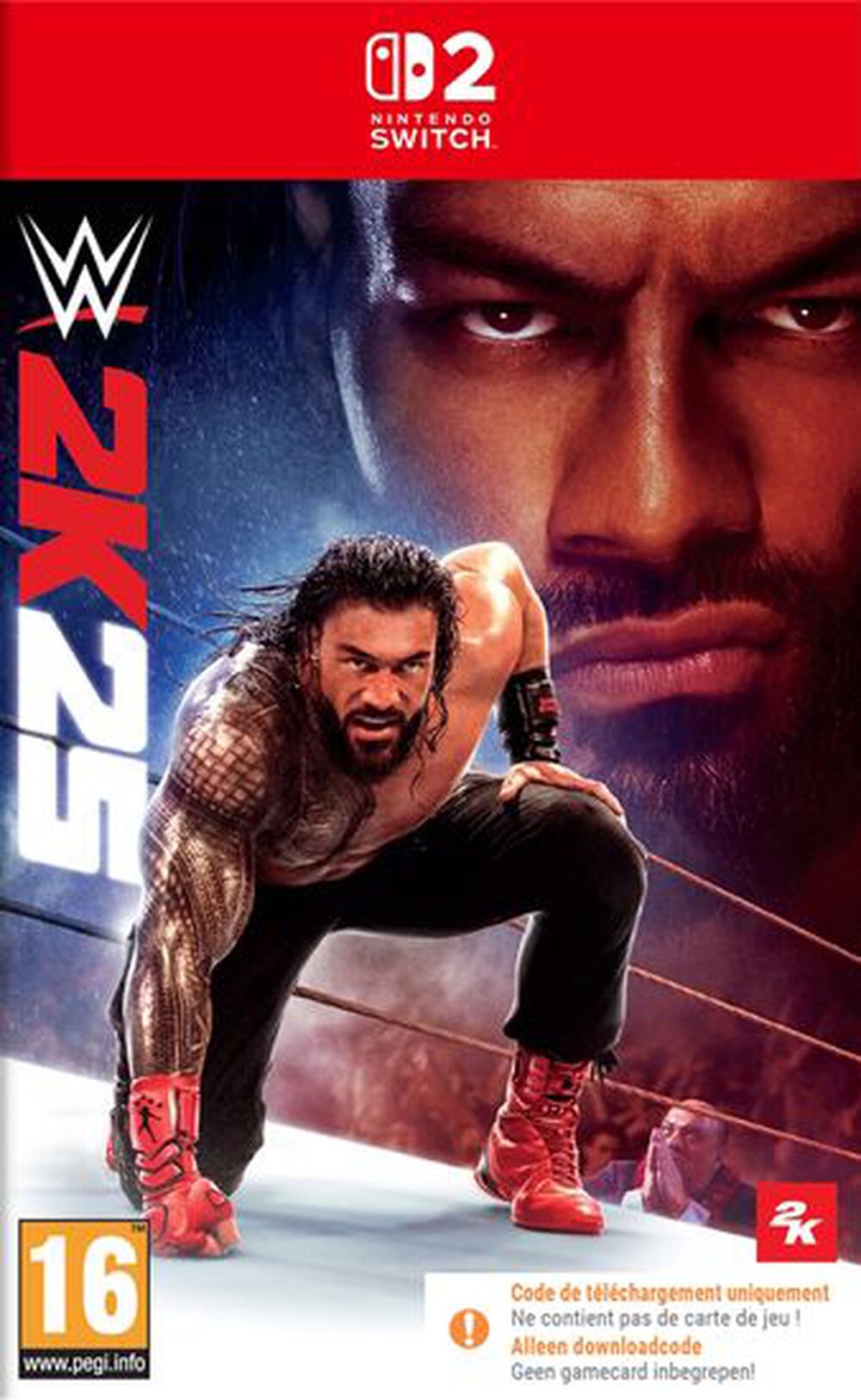 Pochette avant du jeu WWE 2K25 Code in a box Nintendo Switch 2