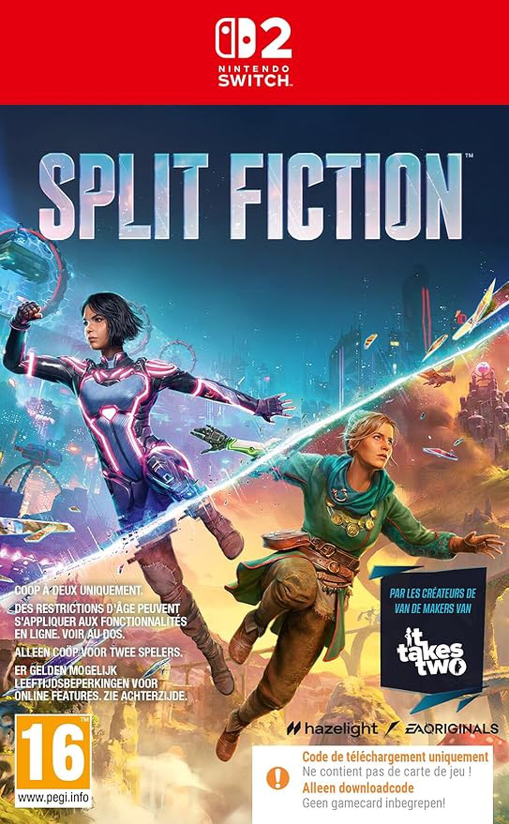 Pochette avant du jeu Split Fiction Code in a Box Nintendo Switch 2