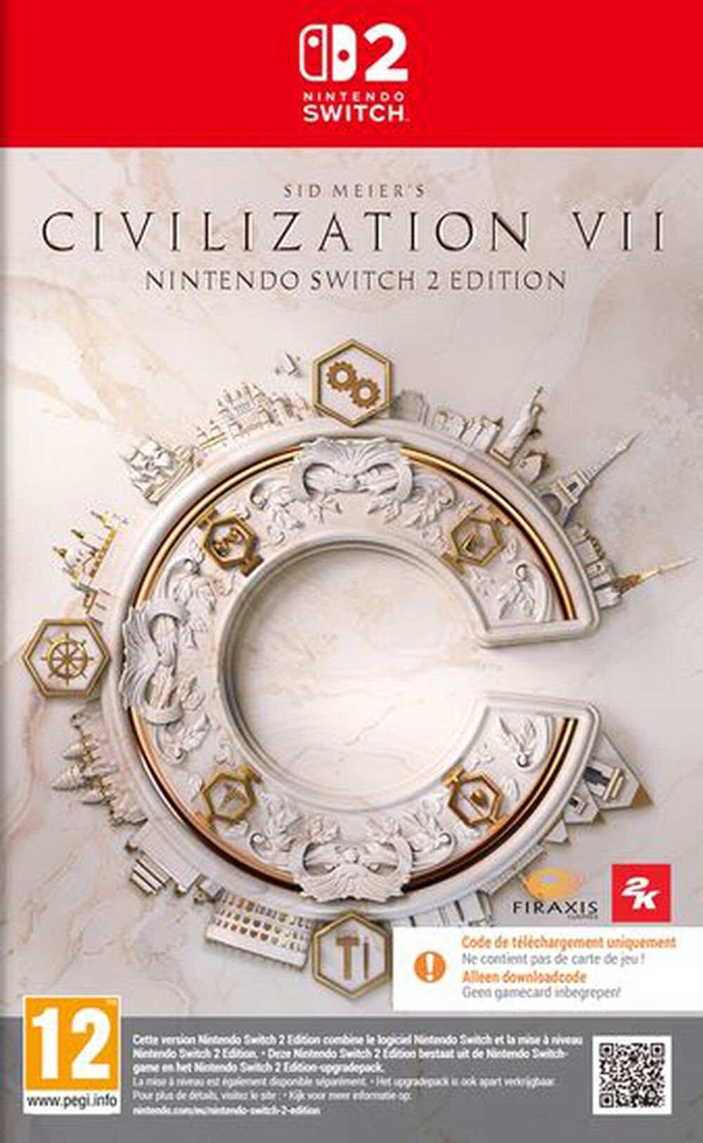 Pochette avant du jeu Civilization VII Code in a Box Nintendo Switch 2