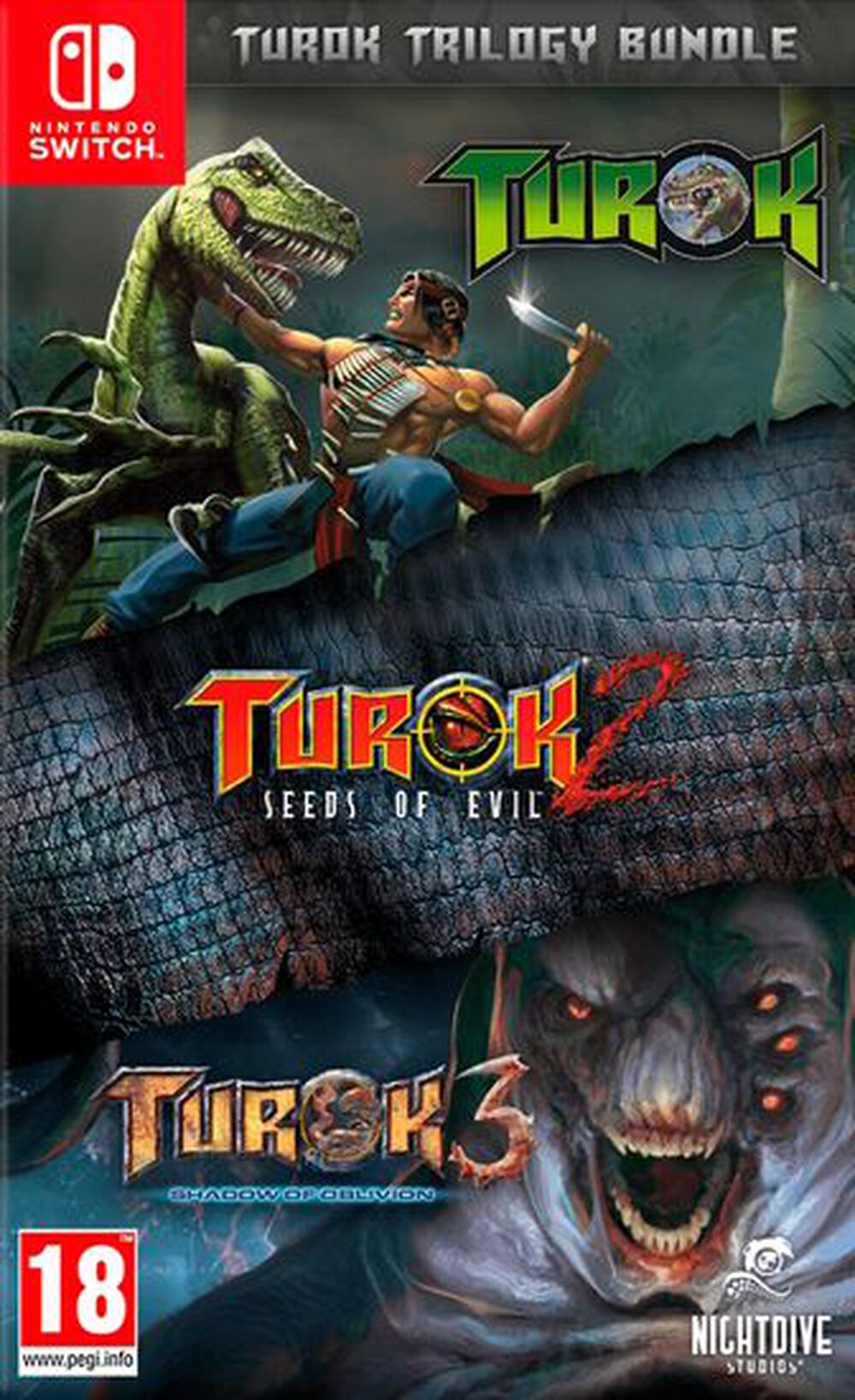 Pochette avant du jeu Turok Trilogy Bundle SWITCH