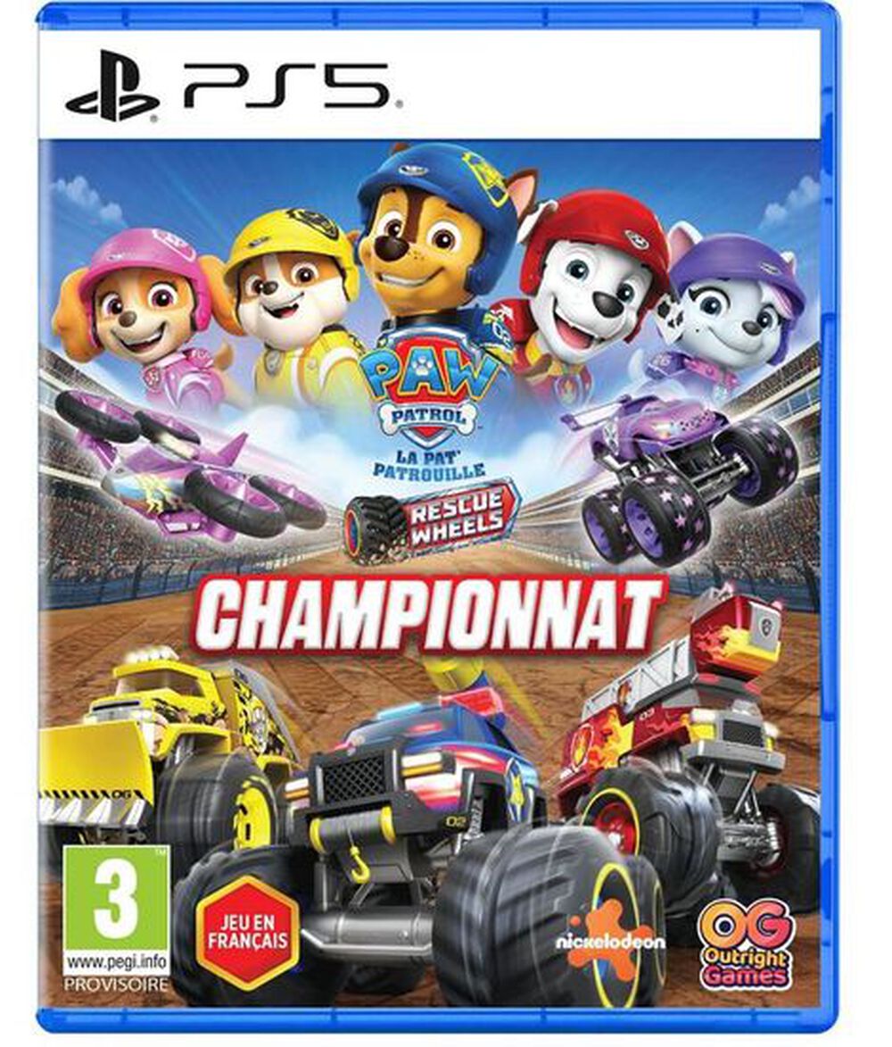 Pochette avant du jeu Paw Patrol La Pat'patrouille Rescue Wheels Championnat PS5