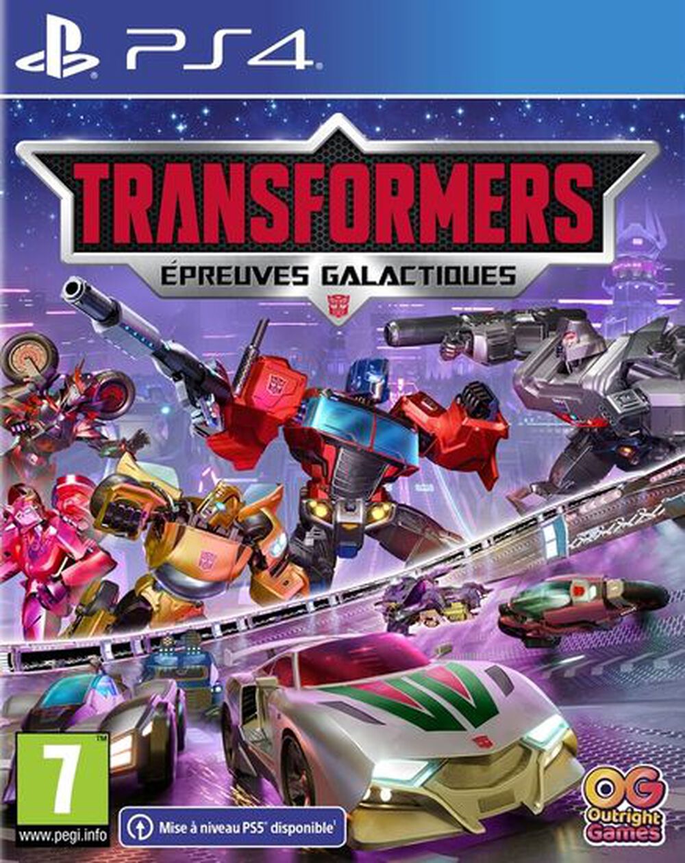 Pochette avant du jeu Transformers Epreuves Galactiques PS4