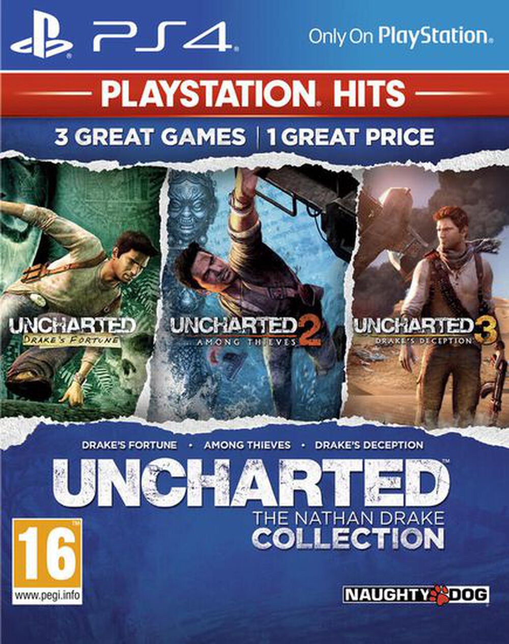 Pochette avant du jeu Uncharted The Nathan Drake Collection PS4 Hits