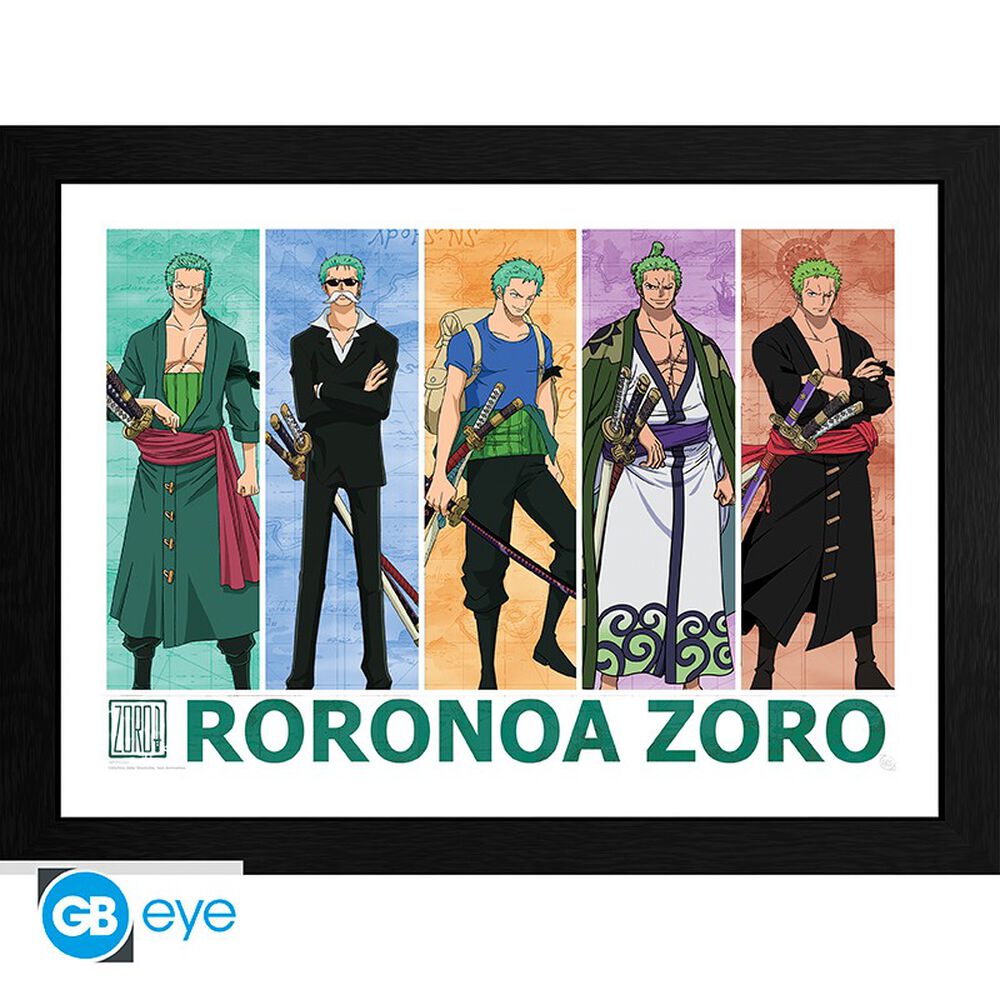 Tirage Encadre - One Piece - Zoro Le Chasseur De Pirates - 30x40